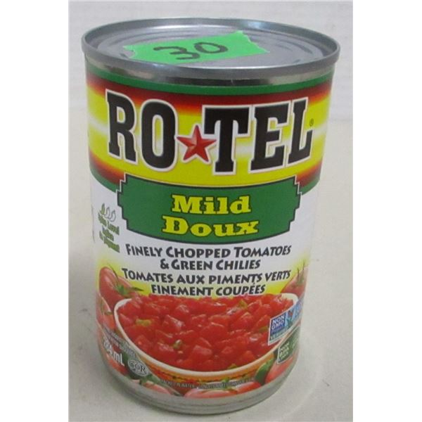 FREIGHT DAMAGE (AS IS):  ROTEL MILD FINELY CHOPPED TOMATOES & GREEN CHILI'S (284 ML) - CAN