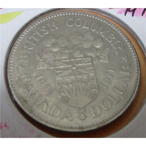 1871 - 1971 BRITISH COLUMBIA CANADA DOLLAR