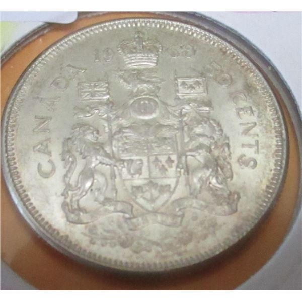 1963 CANADA SILVER HALF DOLLAR