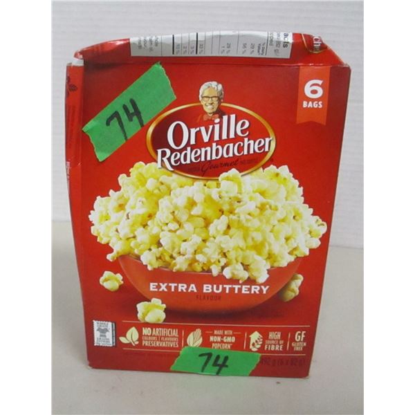 FREIGHT DAMAGE (AS IS):  ORVILLE REDENBACHER POPCORN (6 BAGS) - BOX