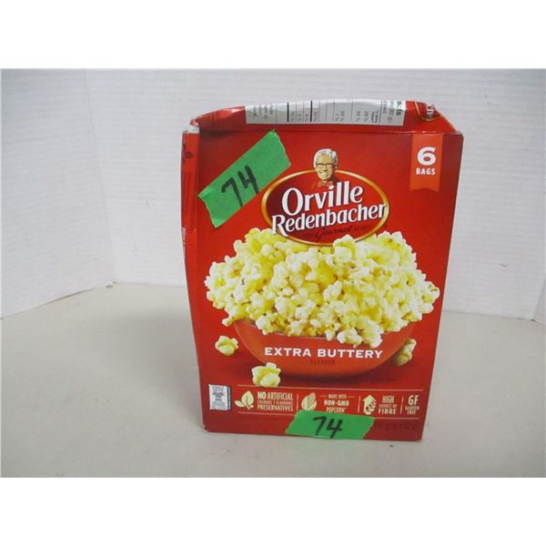 FREIGHT DAMAGE (AS IS):  ORVILLE REDENBACHER POPCORN (6 BAGS) - BOX