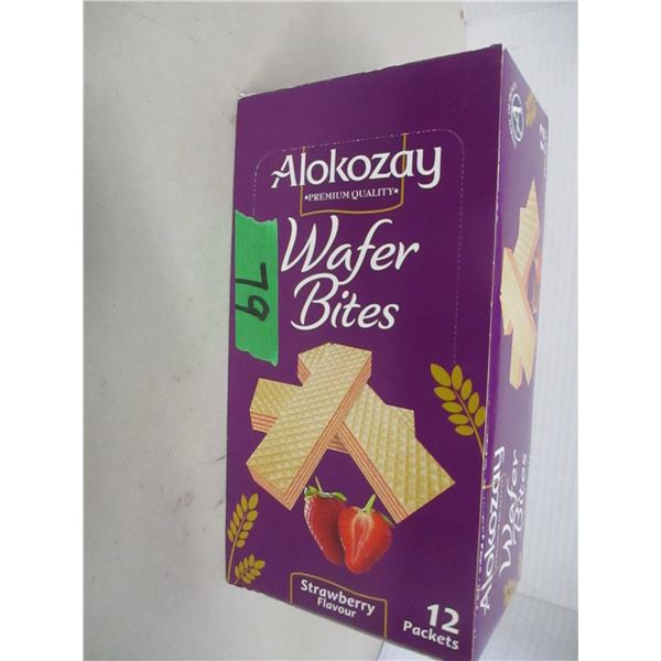 FREIGHT DAMAGE (AS IS):  APPROX. 12 PACKS STRAWBERRY FLAVOR WAFER COOKIES