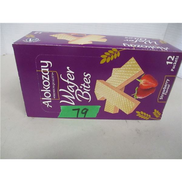 FREIGHT DAMAGE (AS IS):  APPROX. 12 PACKS STRAWBERRY FLAVOR WAFER COOKIES