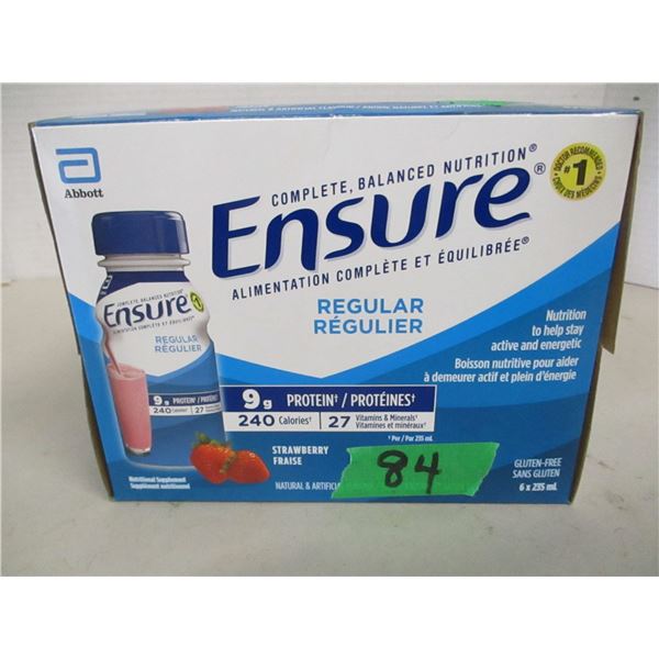 NEW:  REGULAR STRAWBERRY FLAVOR ENSURE (6 BOTTLES X 235 ML) - PACK