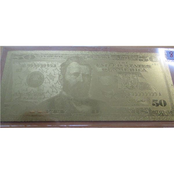 USA GOLD $50 BILL (NOT LEGAL TENDER)