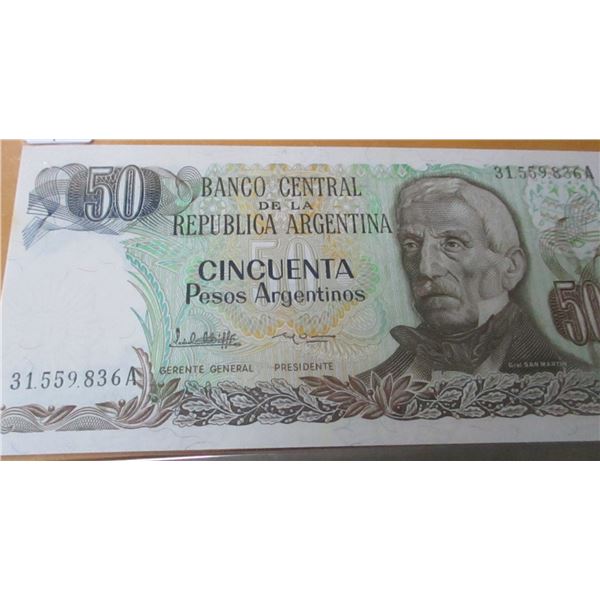BANK OF ARGENTINA 50 PESO BANK NOTE