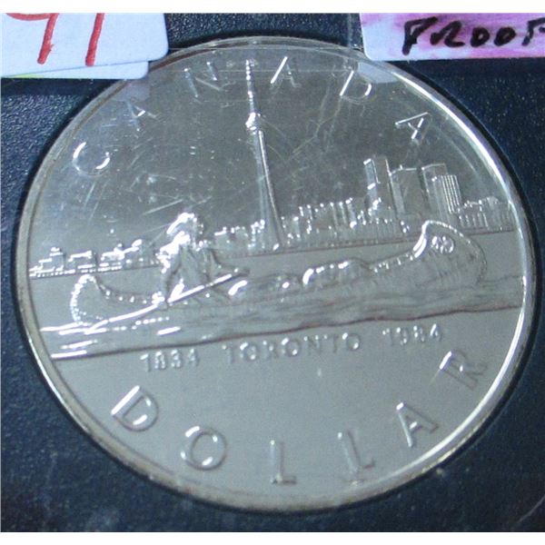 1984 TORONTO PROOF CAMEO SILVER DOLLAR