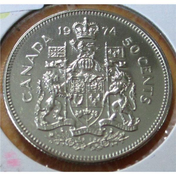 1974 PROOF CAMEO CANADA HALF DOLLAR