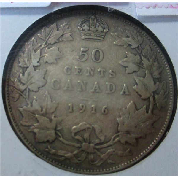 1916 KING GEORGE V SILVER HALF DOLLAR