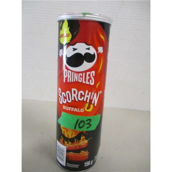 FREIGHT DAMAGE (AS IS):  PRINGLES SCORCHIN' BUFFALO CHIPS (156G) - CAN