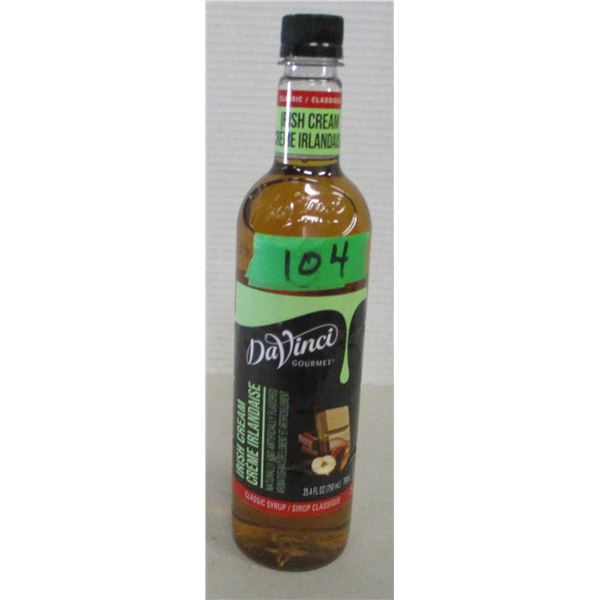 FREIGHT DAMAGE (AS IS):  DAVINCI IRISH CREAM SYRUP (750 ML) - BOTTLE
