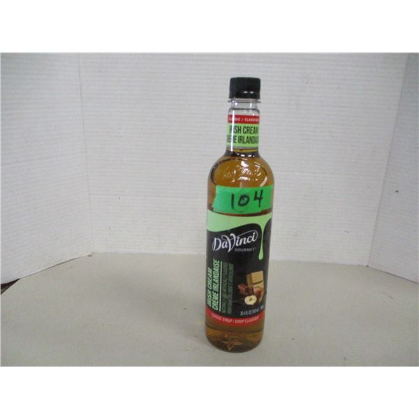 FREIGHT DAMAGE (AS IS):  DAVINCI IRISH CREAM SYRUP (750 ML) - BOTTLE