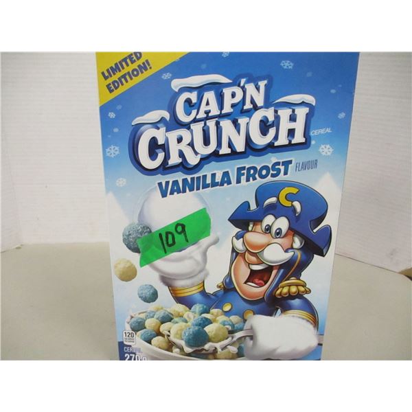 FREIGHT DAMAGE (AS IS):  CAPTAIN CRUNCH VANILLA FROST FLAVOR CEREAL (270G) - BOX