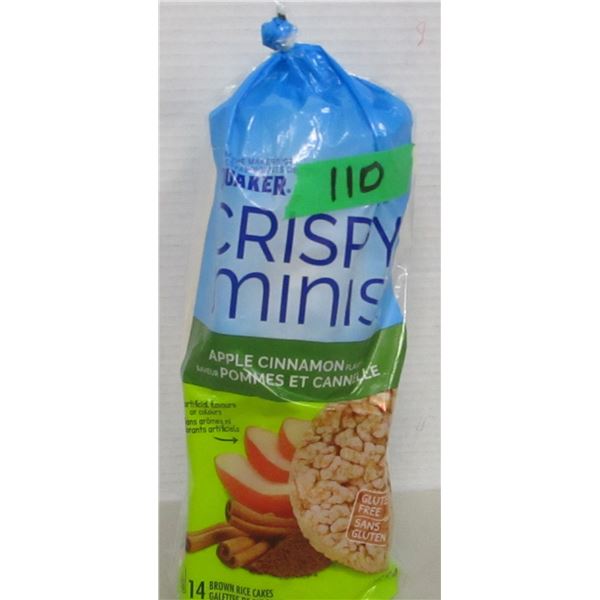 FREIGHT DAMAGE (AS IS):  CRISPY MINIS APPLE CINNAMON FLAVOR RICE CAKES - BAG