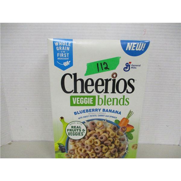 FREIGHT DAMAGE (AS IS):  CHEERIOS VEGGIE BLEND BLUEBERRY BANAN CEREAL (300G) - BOX