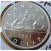 Image 1 : 1961 PROOF CAMEO CANADA SILVER DOLLAR