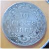 Image 1 : 1865 VICTORIAN NEWFOUNDLAND SILVER DIME