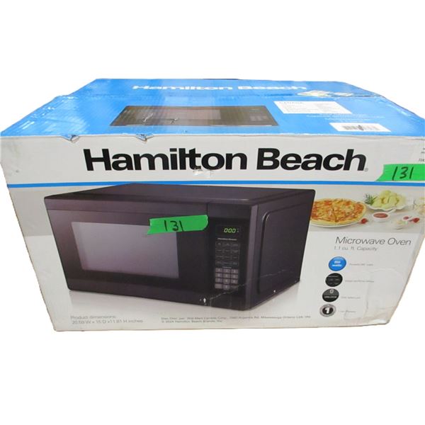 SHELF PULLS (AS IS):  HAMILTON BEACH 1.1 CU FT MICROWAVE OVEN