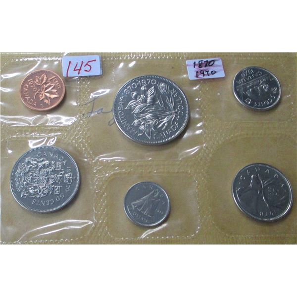 1870 1970 PROOF MANITOBA MINT SEALED COIN SET