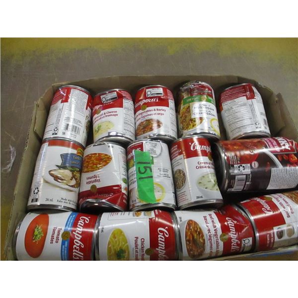 FREIGHT DAMAGE (AS IS):  FLAT C/W CAMPBELLS & CHUNKY SOUP - 14 ASST CANS