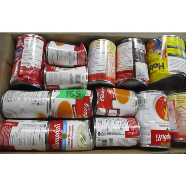 FREIGHT DAMAGE (AS IS):  FLAT C/W SOUP & CHEF BOYARDEE - 14 CANS
