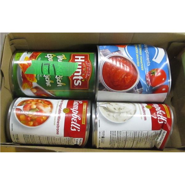 FREIGHT DAMAGE (AS IS):  FLAT C/W ASSORTED GROCERIES - 4 CANS