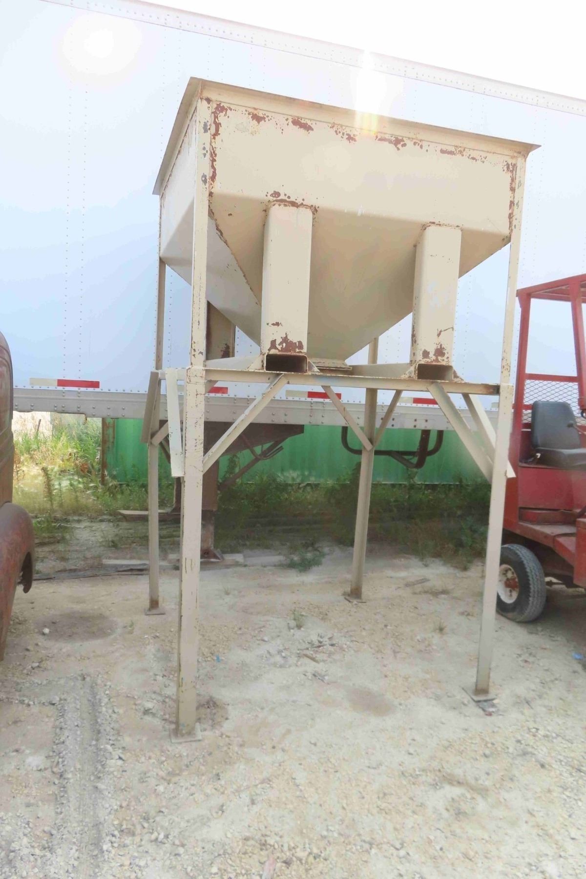 Metal Hopper with Lift Stand (Total Size) 104'' H x 62'' x 62'' (Hopper