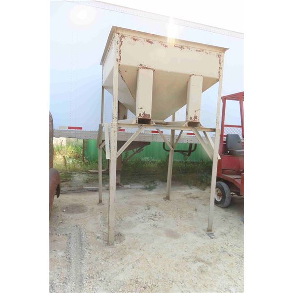 Metal Hopper with Lift Stand (Total Size) 104'' H x 62'' x 62'' (Hopper