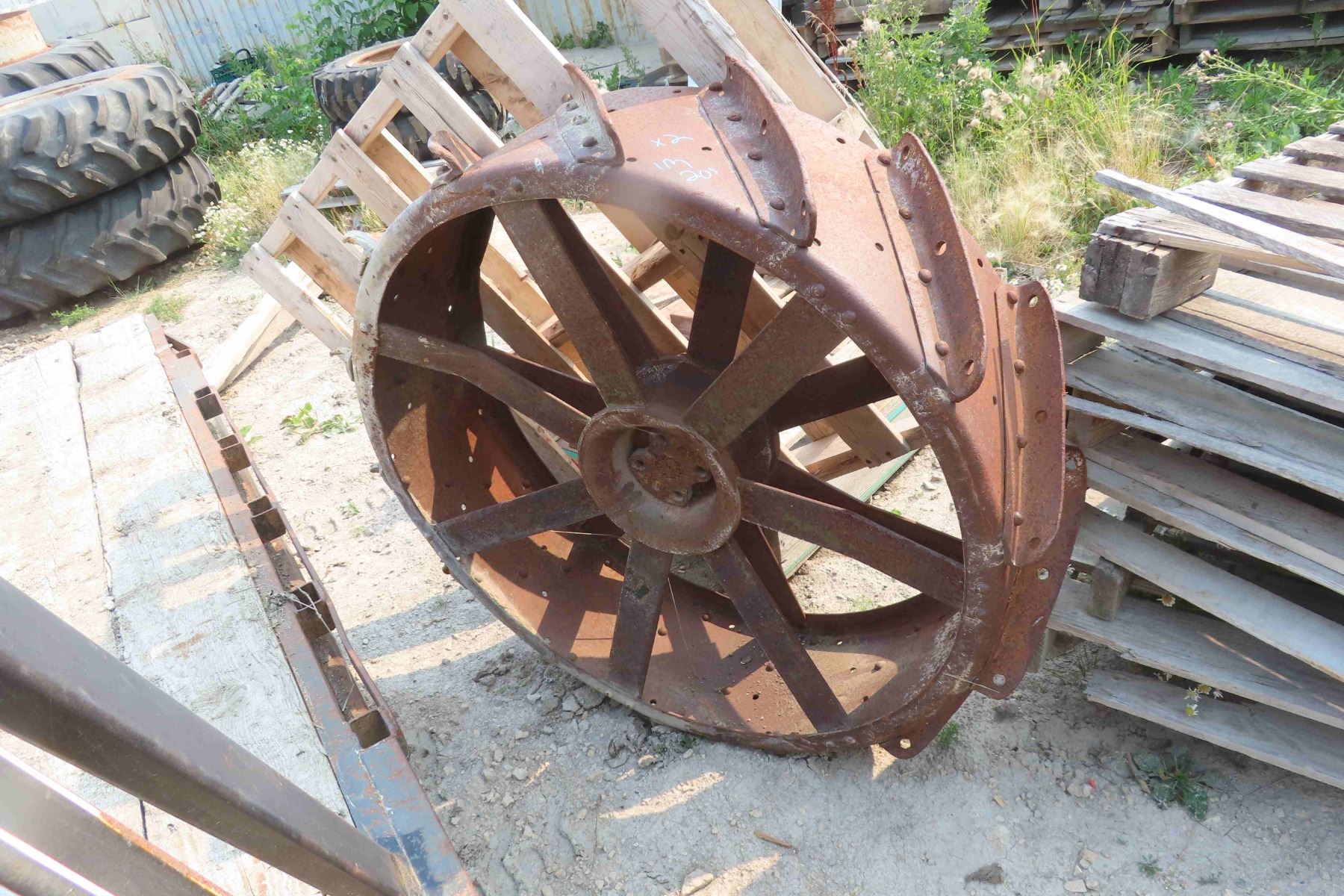 2 Steel Tractor Wheels 41'' Diam.