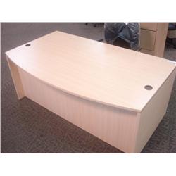 Maple Bow Front Executive Desk