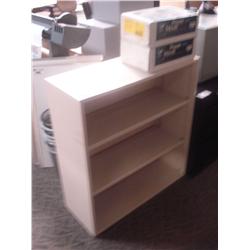 Tan Bookshelf And 2 Cpu Holders