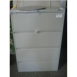 Grey 4 Dr Lateral File Cabinet Dented
