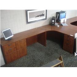 Cherry L Shaped Executive Desk