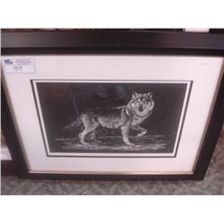 Framed Ltd Edt Wolf On Alert