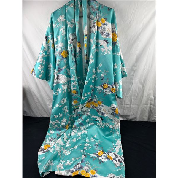 Long Blue Japanese Kimono