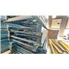 Image 2 : BLUE PALLET RACKING UPRIGHTS (6 PCS) - APPROX. 20'H X 42"W WITH 3" X 7 1/4" X 3/8" BASES