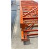 Image 4 : ORANGE PALLET RACKING UPRIGHTS (6 PCS) - APPROX. 18'H X 42"W WITH 4 1/2" X 4" X 3/8" BASES