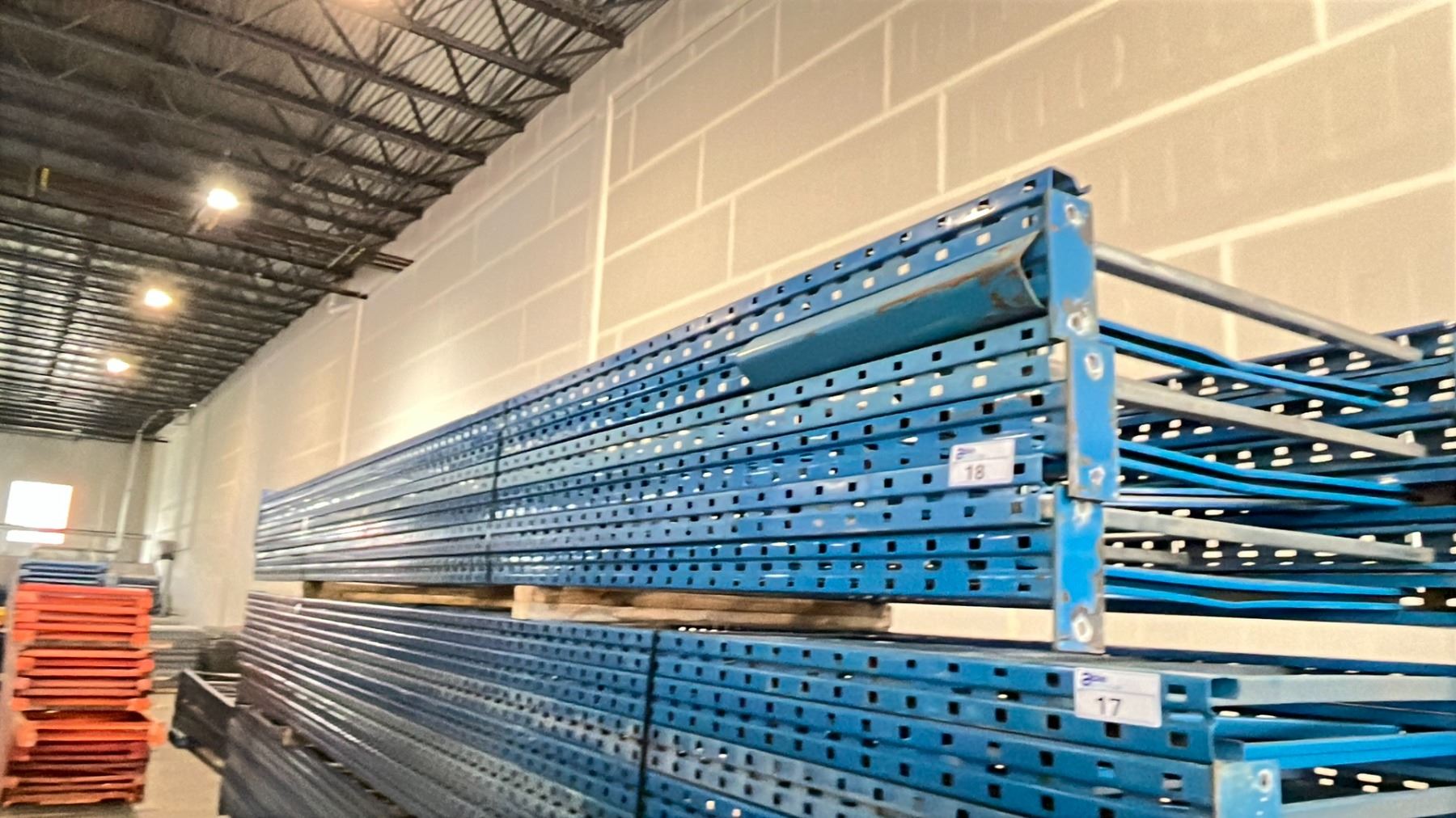 Blue Upright Racking BLUE PALLET RACKING UPRIGHTS (6 PCS) - APPROX. 20'H X 42