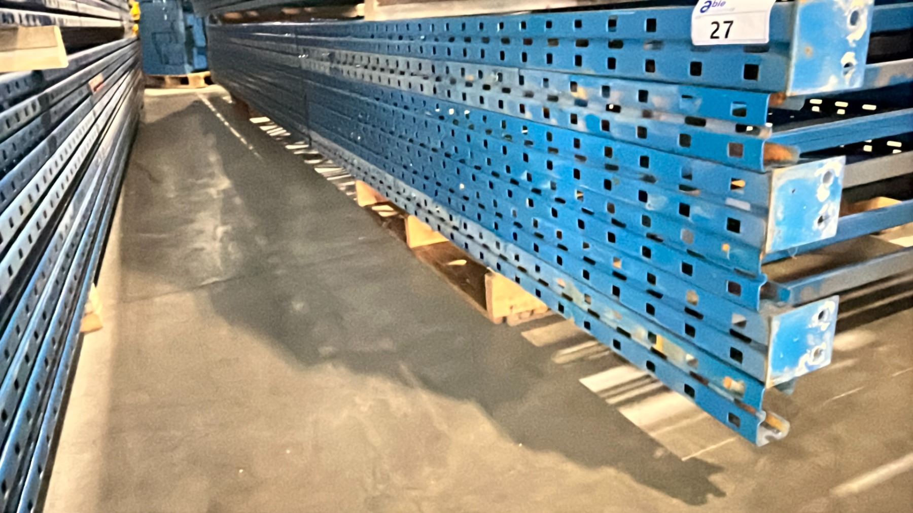 Blue Upright Racking BLUE PALLET RACKING UPRIGHTS (6 PCS.) - APPROX. 21'H X 42
