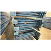 Image 2 : BLUE PALLET RACKING UPRIGHTS (6 PCS.) - APPROX. 21'H X 42"W WITH 4" X 3 1/2" X 1/8" BASES