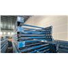 Image 2 : BLUE PALLET RACKING UPRIGHTS (6 PCS.) - APPROX. 21'H X 42"W WITH 4" X 3 1/2" X 1/8" BASES