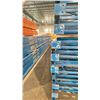 Image 3 : BLUE PALLET RACKING UPRIGHTS (6 PCS.) - APPROX. 21'H X 42"W WITH 4" X 3 1/2" X 1/8" BASES
