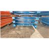 Image 2 : BLUE PALLET RACKING UPRIGHTS (6 PCS.) - APPROX. 21'H X 42"W WITH 4" X 3 1/2" X 1/8" BASES