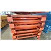 Image 2 : ORANGE PALLET RACKING UPRIGHTS (6 PCS.) - APPROX. 22'H X 42"W WITH 4 1/2" X 4"