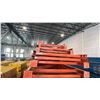 Image 2 : ORANGE PALLET RACKING UPRIGHTS  - APPROX. (3) 18'H X 42"W (2) 20'H X 42"W (3) 22'H X 42"W