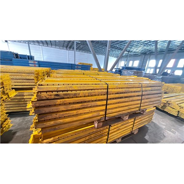 YELLOW PALLET RACKING 8FT (4") SIDE RAILS (42 PCS.)