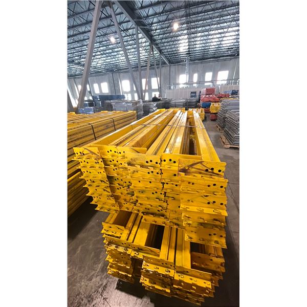 YELLOW PALLET RACKING 8FT (4") SIDE RAILS (42 PCS.)