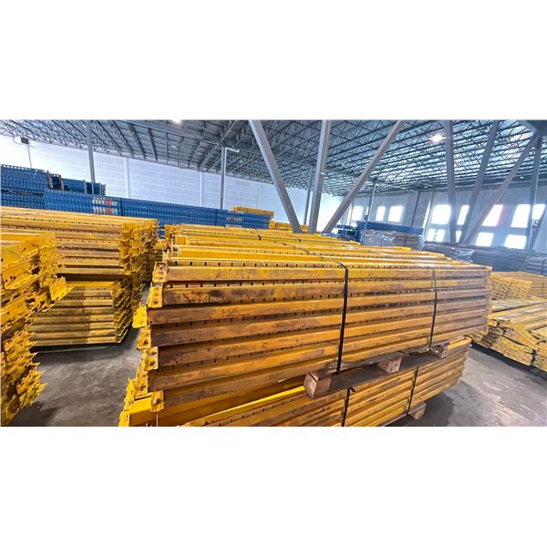 YELLOW PALLET RACKING 8FT (4") SIDE RAILS (42 PCS.)