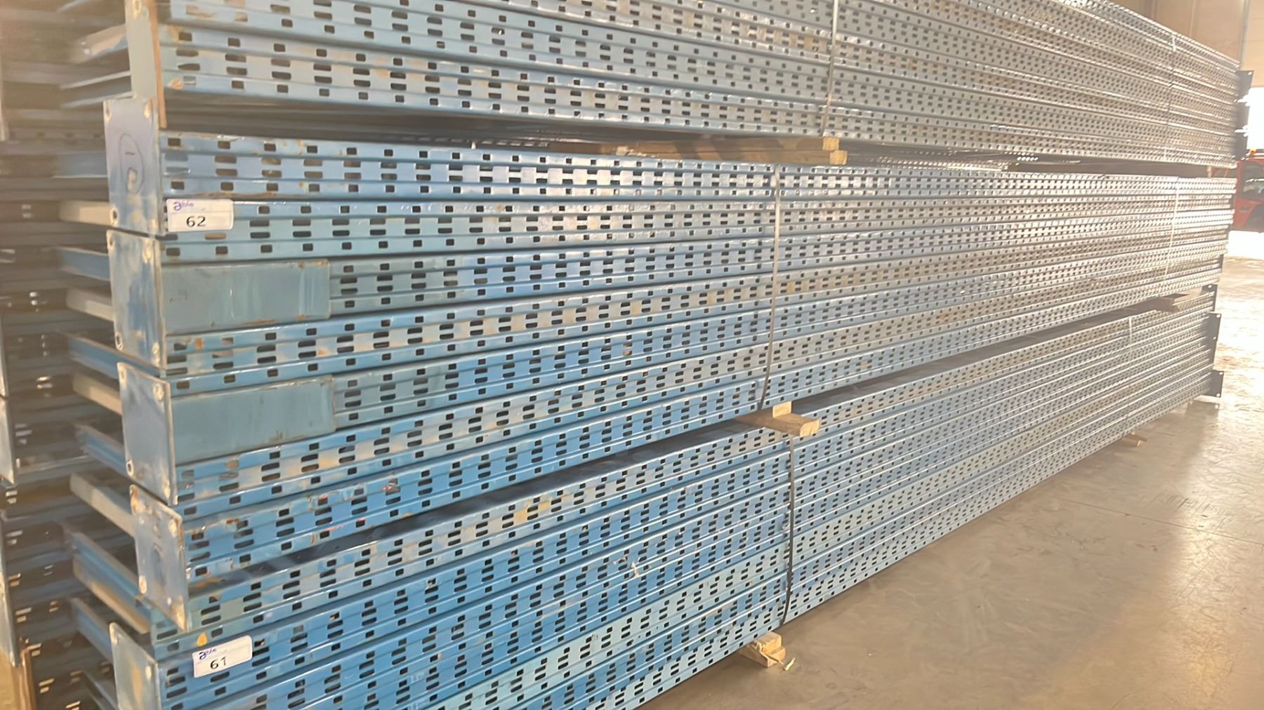 Blue Upright Racking BLUE PALLET RACKING UPRIGHTS (7 PCS.) - APPROX. 24'H X 42