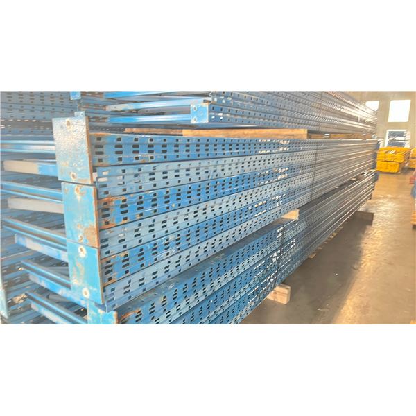 BLUE PALLET RACKING UPRIGHTS (6PCS.) - APPROX. 24'H X 42"W WITH 8" X 8"